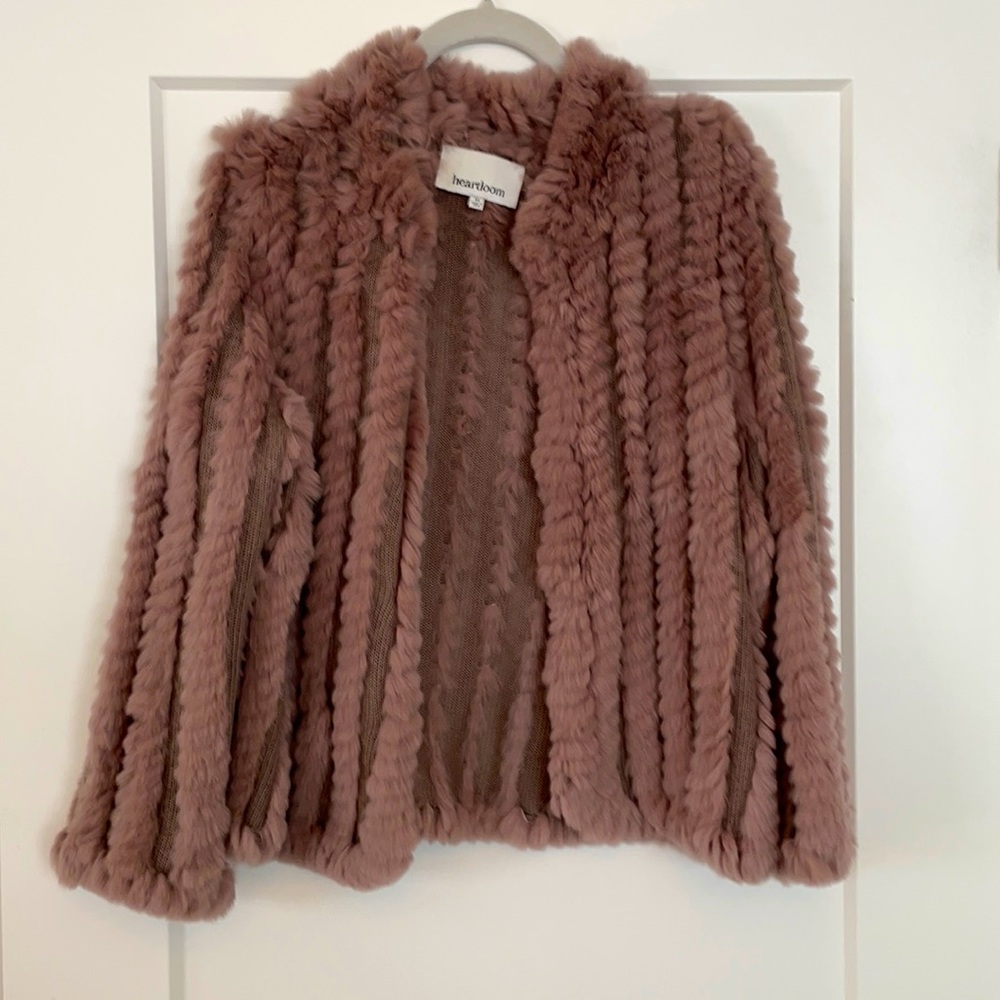Soft rabbit fur jacket and cotton